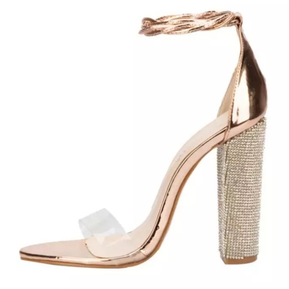 🛑SOLD🛑Rose Gold Rhinestone Heel - Picture 2 of 4